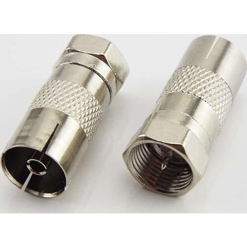 F Type Male Plug Connector Socket to RF Coax Adapter F Male to RF Converter For TV Aerial Female RF Adapters CCTV Accessories