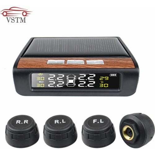 TPMS Tire Pressure D68 External Sensors Car Monitoring System Solar Energy Digital Display Auto tyre Security Alarm System