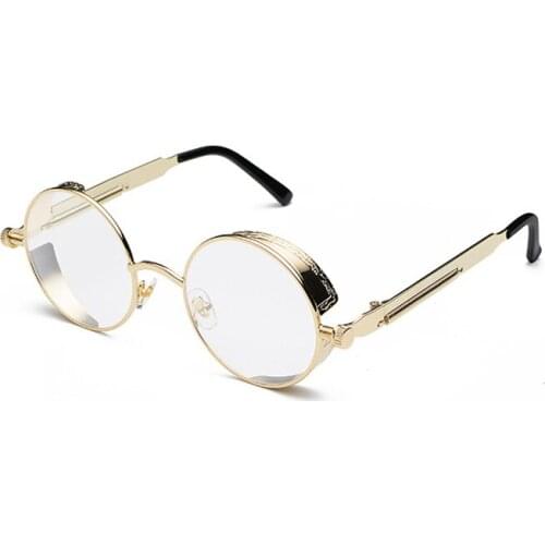 27 Color Retro Punk Sunglasses Men Classic Driving Goggles Glasses Male Flat Mirror Round Frame Reflective Sunglass gafas de sol