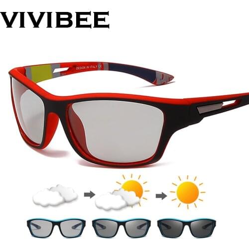 Cycling Photochromic Sunglasses Sports Men 2021 100% Polarized Red Frame Women Color Changing Goggles Outdoor Climbing Eyewear