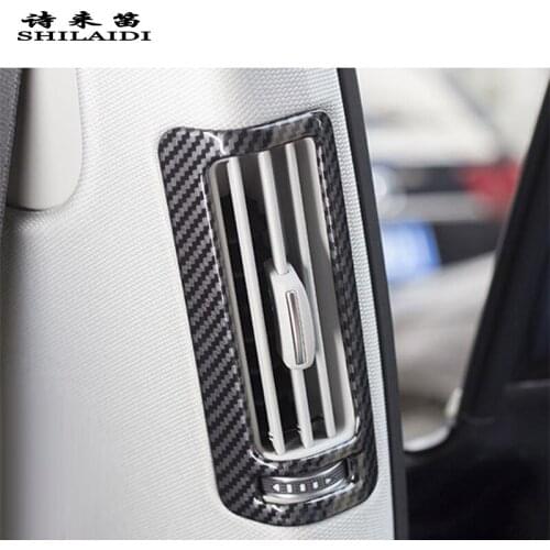 Car Styling Carbon Fiber B Pillar Air Outlets Frame Decoration Covers Stickers Trim For Audi A6 C7 A7 Auto Interior Accessories
