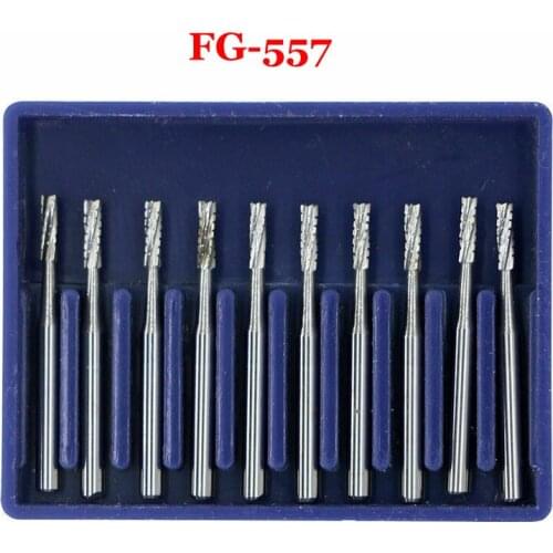 Dental Tungsten Steel Carbide Burs Fissure FG bur drills for High Speed Handpiece FG 556 FG 557 FG 558