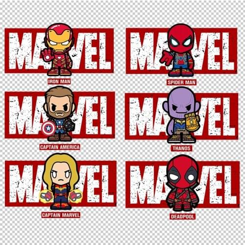 Disney Marvel Spiderman Cartoons Thermal Stickers for Clothes DIY Heat Transfer Kids Patches Iron on Transfer Children Patches