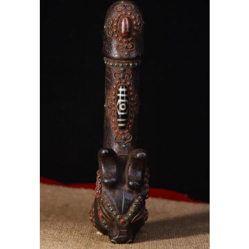 Tibetan Monastery Natural meteorite hand-made filigree inlaid gemstones, Dzi bead giant sun god, with magnetism Pendant