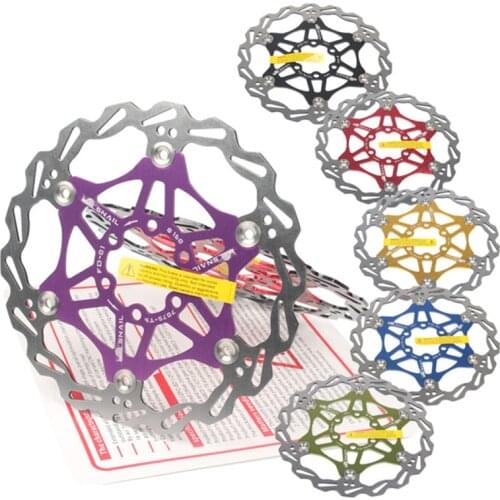 SNAIL Mountain Road Bike Floating Disc Brake Pads 160mm 180mm 203mm Six-nail Disc Rotor Floating Disc Brake Pads Bicycle Rotors