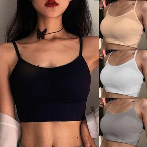 Solid Color Sexy Tank Crop Tops Women Summer Basic Crop Top Streetwear Sleeveless Camis Cool Girls Cropped Tee Camisole Femme