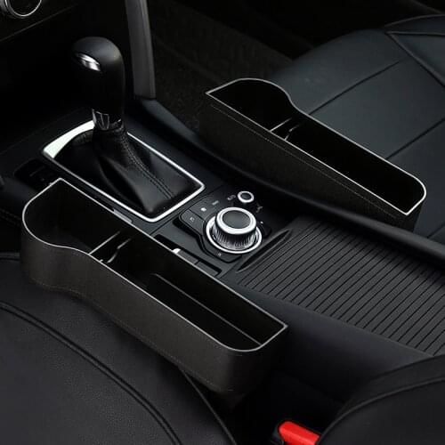 1 PCS Multifunctional Car Seat Gap Storage Box Leather Car Seat Organizer Holder ABS Seat Seam Pockets Trunk Organizer