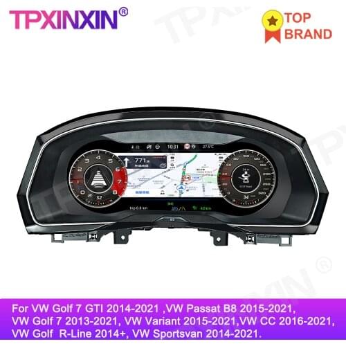 12.5''For VW B8 PASSAT CC golf 7 GTI Variant Car LCD Instrument Panel Replacement Dashboard Entertainment Intelligent Multimedia