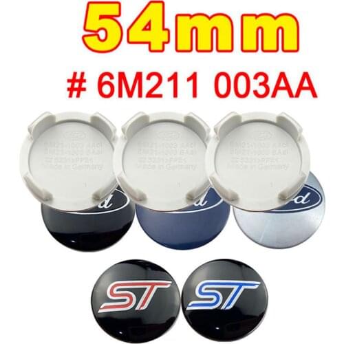 4pcs 54mm Car Wheel Center Hub Caps Badge Logo Emblem For Fiesta Focus Fusion Mondeo Escap Rim Caps Cover Car Styling Accessori