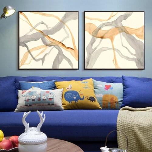 Abstract Neutral Tone Wall Art Print Mid Century Modern Poster Earth Tone Art Canvas Painting Picture for Living Room Home Decor