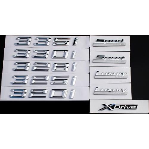 3D 320i 323i 325i 330i 335i Xdrive Luxury Line Rear Boot Trunk Emblem Lettering Badges Logo for BMW 3-series F30 F31 F34 E90 E46