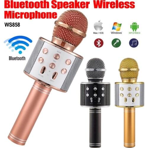 Wireless Bluetooth Microphone WS858 Professional Condenser Handheld Karaoke KTV Player Speaker Recording Studio Microphones