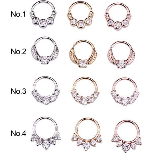 Chissen 1pc Indian Nose Rings and Stud for Women Cz Earrings Ring Nipple Piercing Hoop Indian Jewelry Body Cartilage Gifts