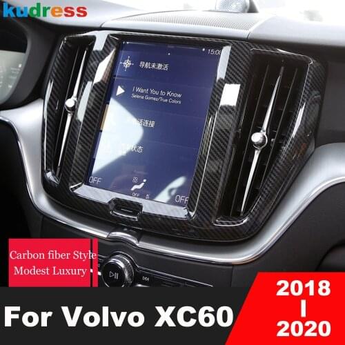 For Volvo XC60 XC 60 2018 2019 SUV ABS Center Control Console Dashboard Cover Trim Navigation Screen PanelFrame Molding