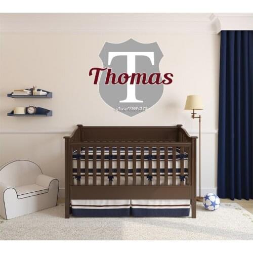 Coat of Arms Name Wall Stickers Name Initial Wall Decal Monogram Home Bedroom Decor E-co Friendly Vinyl Wallpaper Mural SA631