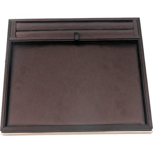 Flexible Pu Leather Brown Jewelry Brooch Display Tray Women Ring Bracelet Pendent Earring Show Plate Jewellery Organizer Counter