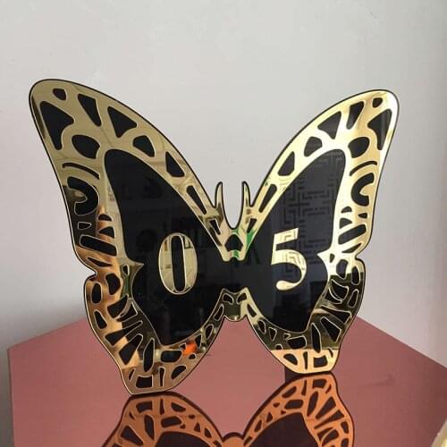 Exquisite Black And Gold PVC Hot Selling Hospitality Supplies Table Numbers For Wedding Party 1 Set