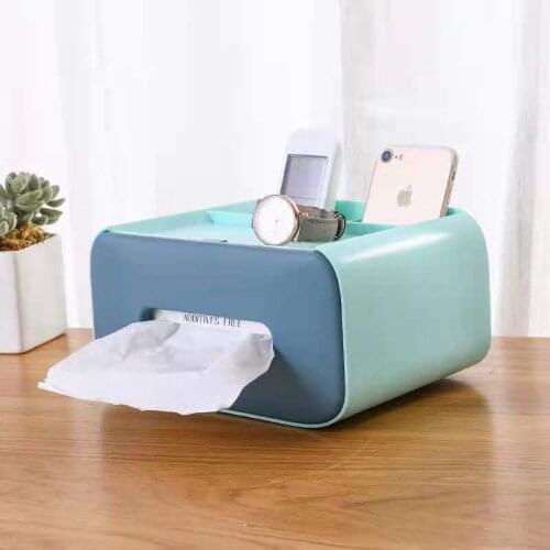 Desk Creative Double Layer Tissue Box Environmental Protection Tissue Box Towel Napkin Tissue Box Office and Home Decoration