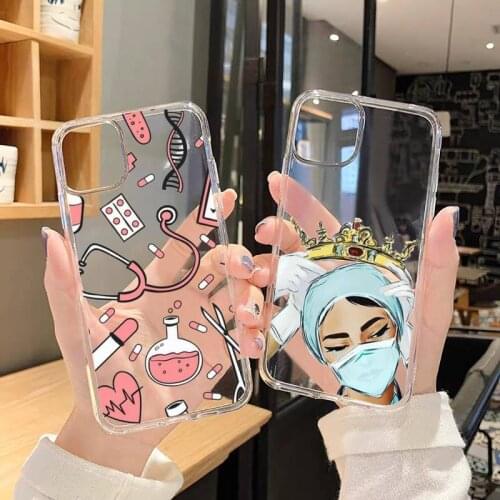 Medicine Doctor Nurse Phone Case Clear Transparent for iPhone 11 12 mini pro XS MAX 8 7 6 6S Plus X 5S SE XR 2020