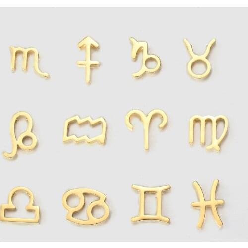 Fashion DIY Zodiac Sign Charms Pendant Custom Necklace Bracelet Making Accessories Wholesale