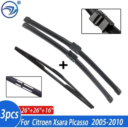 Wiper Front Rear Wiper Blades Set For Citroen Xsara Picasso 2005 - 2008 2009 2010 Windshield Windscreen 26"26"16"