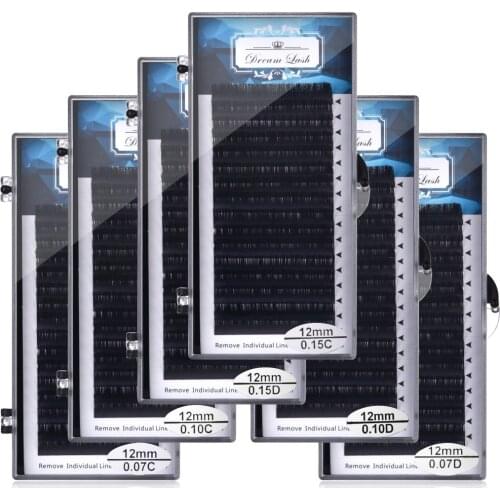 6pcs/lot Faux Mink Eyelashes Extension 16Rows/tray Single Length Individual False Eyelash Volume Cilios posticos