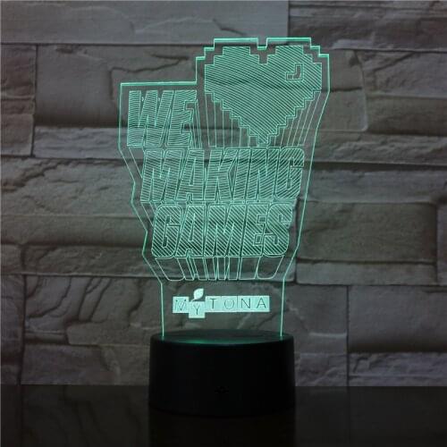 Novelty Gift Love Heart Couples 3D Lamp Night Light for Chilren LED Illusion Atmosphere Sleep Light Touch Colors Changing 2970