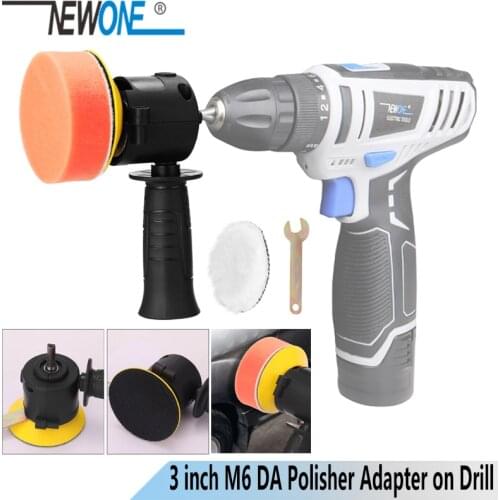 NEWONE 3inch M6 Dual Action Orbiltal Polisher Adatper for Drill Polishing machine attachment Car Polisher Floor Sanding Waxing