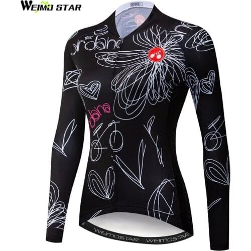 Weimostar Autumn Women Cycling Jersey Long Sleeve Bicycle Clothing Mountain Bike Jersey Top Reflective mtb Cycling Wear Clothes