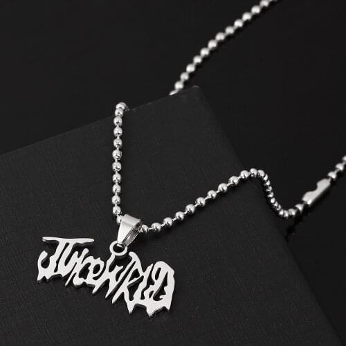 Rapper Juice WRLD Name Necklace Letters Pendant Stainless Steel Fashion Charm Hip-hop Rock Jewelry For Man Fans Collar Chain