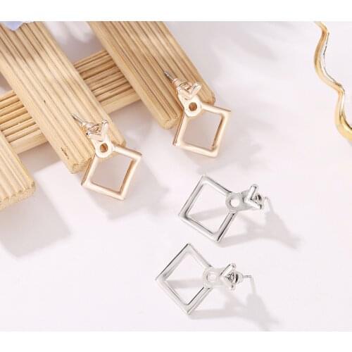 Hollow Geometric Earrings Personalized Temperament Elegant Diamond Triangle Shape Statement Earrings For Women Girls Jewelry