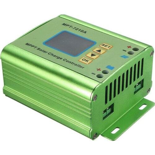 MPPT Solar Panel Regulator Charge Discharge Controller with LCD Display Solar Charge Controller Aluminum Alloy for LiPo Battery