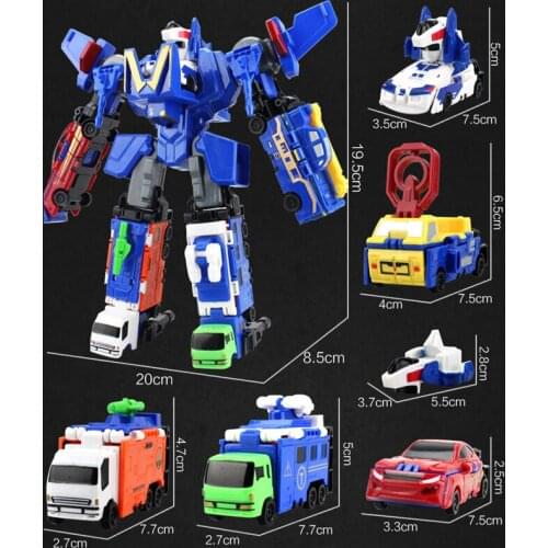 6 In 1 Truck Deformation Robot Car Action Figure Model Toys Boys Gift Transformation Robots Toys Children Present For Kid HC0286