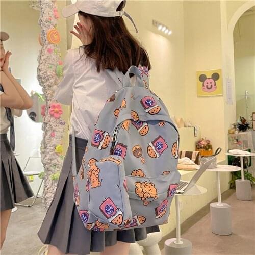 Han edition backpack female 2021 new girl heart small pure and fresh and ins backpack bag campus in junior high school students