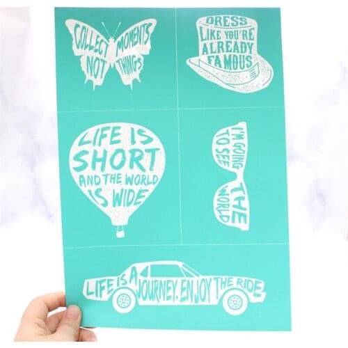 KSCRAFT Journey Self-Adhesive Silk Screen Printing Mesh Transfers for DIY T-shirt Pillow Fabric Painting Paper Home Decoration