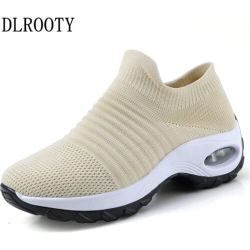 Women Sandals Flats Platform Summer Mesh Socks Shoes Woman Casual Breathable Height Increasing Fashion Female Slip On Walking