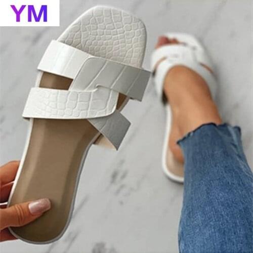 Hot 2021 Outdoors Women Summer Slides High Quality Open Toe Flat Casual Slipper Leisure Sandal Female Beach Flip Flops Size36-42