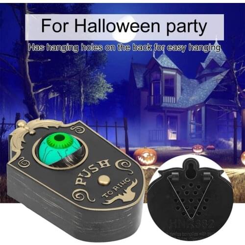 Halloween One Eyed Doorbell Decoration Horror Props Glowing Hanging Piece Whole Door Hanging Plastic Doorbell Eyeball Bell Decor