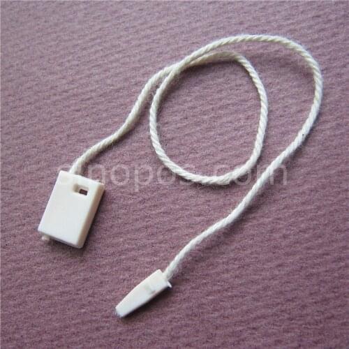 Superior Cotton Thread Tag seal, beige hanging cotton string, hangtag loop lock pins, dress hangtag cord snap lock brand seal