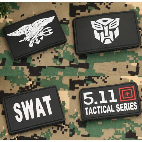 Military Patches 3D Tactical Patch Armband DIY Badges Embroidered Transformers SEAL SWAT PVC Patch Appliques