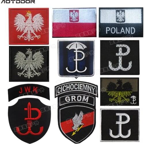 Embroidery Poland Flag Security Forces Patch Polish Eagle Special Force Army Patches Military Tactical Emblem Applique Badges
