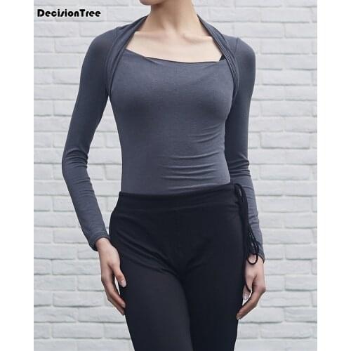 2021 women modal mesh practice clothes full sleeve top solid latin dancing shirt dancer practice wear vintage ballet dance cloth