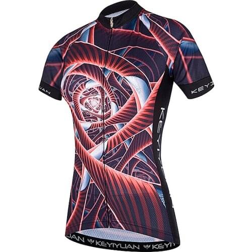 KEYIYUAN Women Cycling Jersey Summer Short Sleeved Cycle Shirts MTB Bicycle Wear Maillot Ciclismo Mujer Wielrenkleding Dames