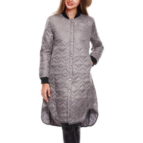 Embossed pocket zip long coat women Solid Covered Button Slim parka Winter Jackets Women Parkas Mujer Invierno 2018 Casaco