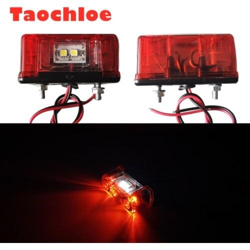 2Pcs Red white truck Number License lights Car Plate Light for Car Trailer Lorry 12V-24V Waterproof car License Plate Light IP65