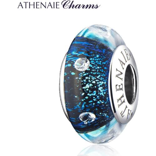 ATHENAIE S925 Sterling Silver Murano Authentic Glass Star War Charms Beads fit Bracelet Necklace Gifts for Women Jewelry