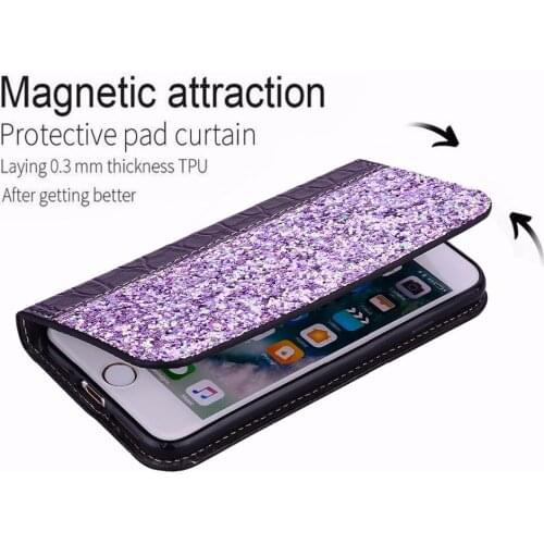 Case For Samsung Galaxy S8 Cover Coque for Galaxy S8 Plus case Flip Bling Glitter stand Crocodile Wallet Soft Case kimTHmall