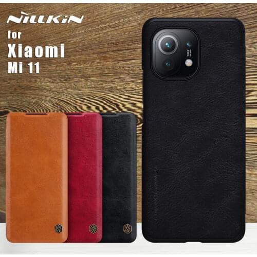 NILLKIN Qin Case for Xiaomi Mi 11 Case PU Flip Leather Case Card Slot Back Cover for Xiaomi Mi 11 Cases