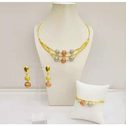 Flower Copper Trendy New Arrivals Jewelry Sets Long Drop Earrings Pendant Lace Bracelet For Party Women Gift Italian Gold