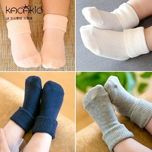KACAKID Official Store Unisex Children Socks Solid Color Boys Girls Children Socks Cotton Comfort Antislip Children Socks Ka1226